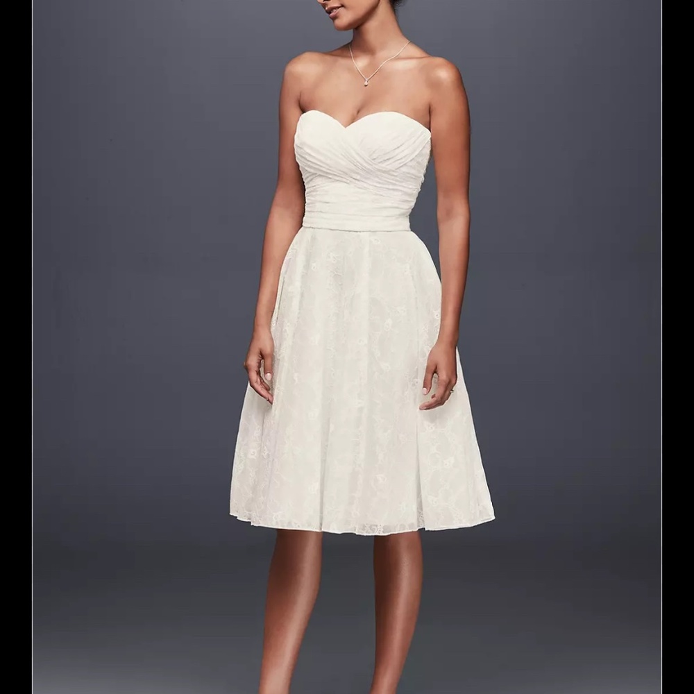 Davids Bridal Galina Wedding Dress - knee length. - Picture 2 of 10